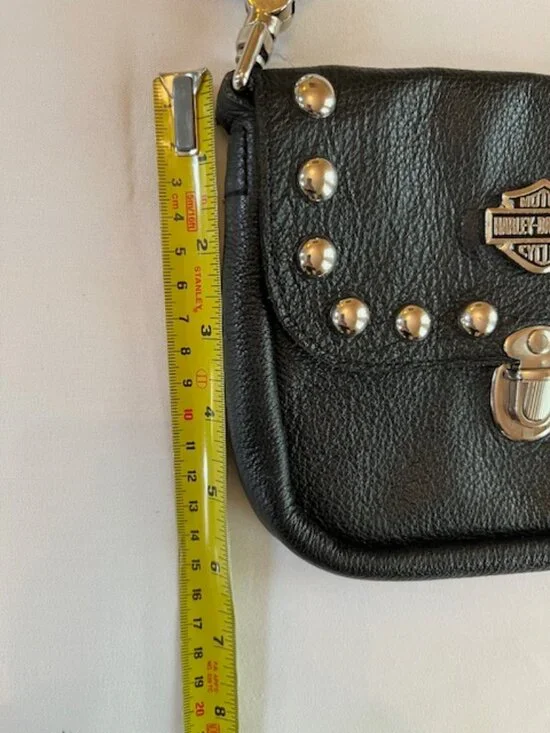 HARLEY-DAVIDSON | Black Studded Leather Crossbody Bag-EUC - Picture 6 of 9